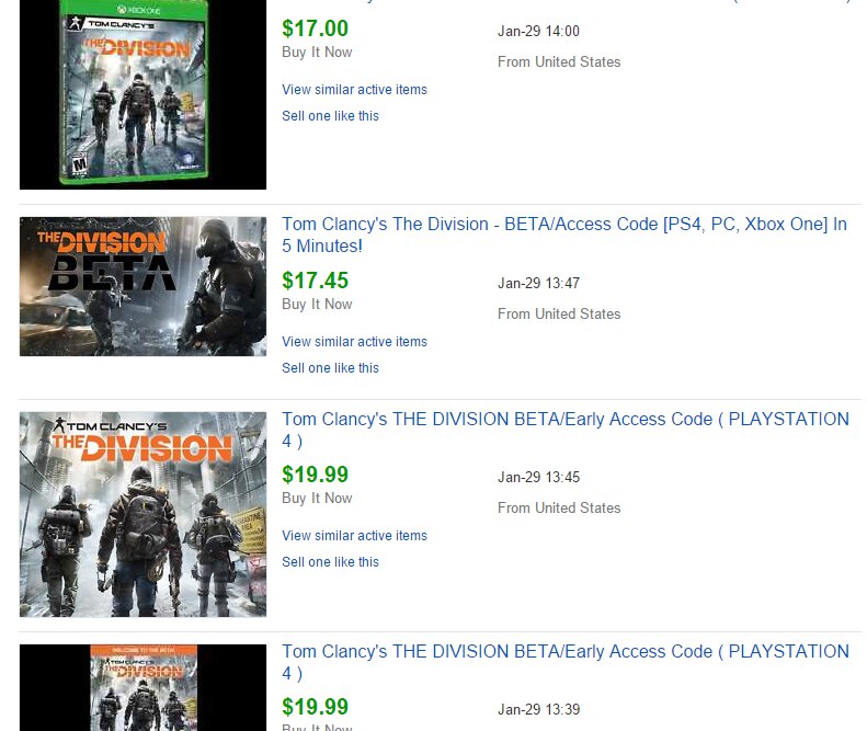 Ключи к бете The Division на вес золота